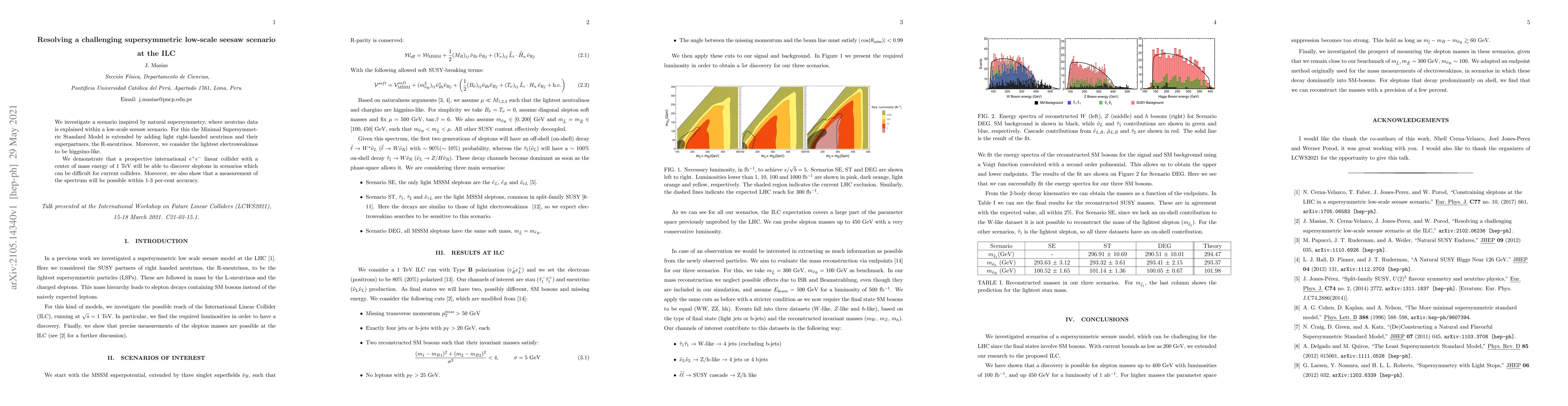 Thumbnail for Resolving a challenging supersymmetric low-scale seesaw scenario at the
  ILC