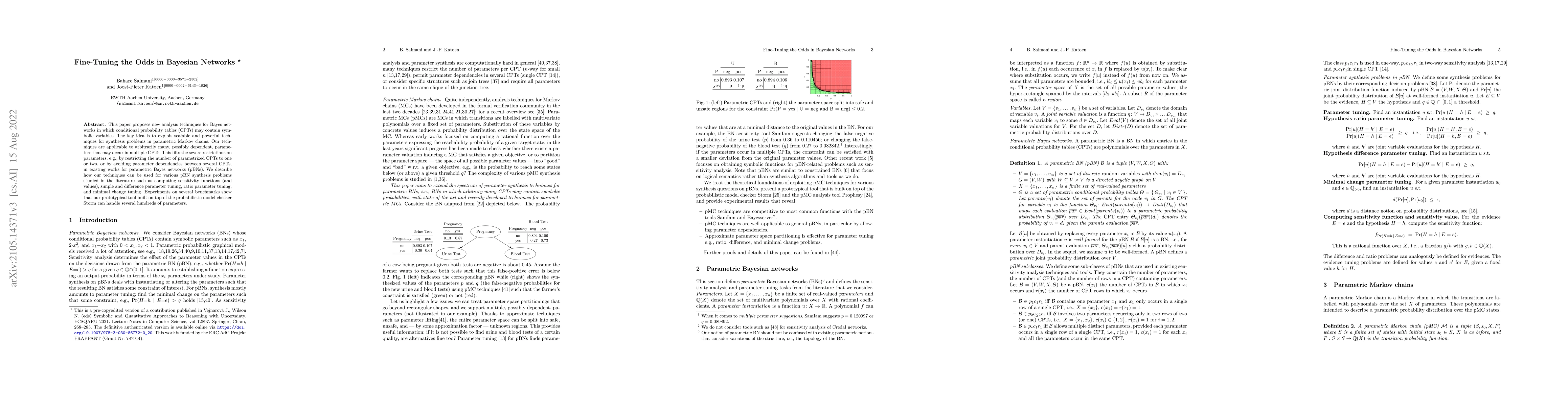 Thumbnail for Fine-Tuning the Odds in Bayesian Networks