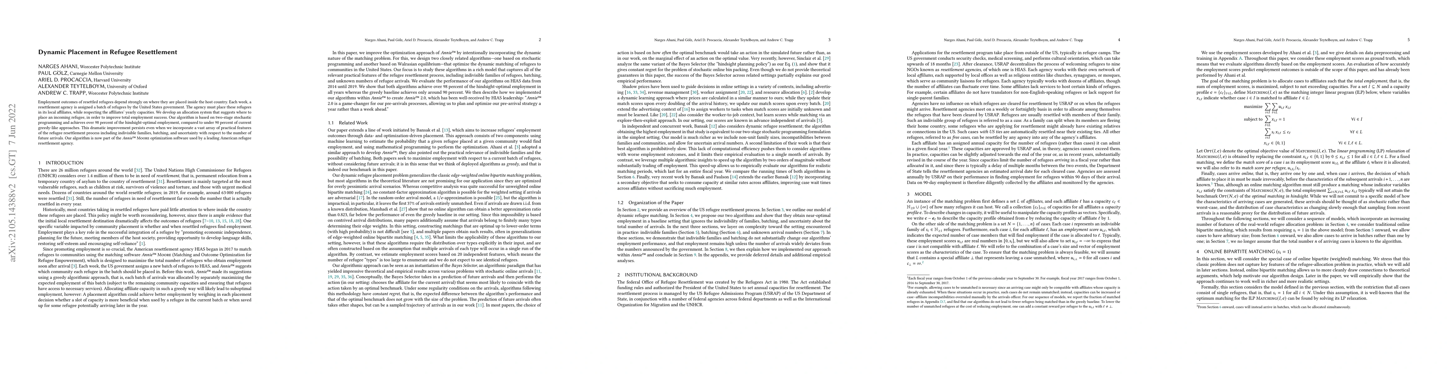 Thumbnail for Dynamic Placement in Refugee Resettlement