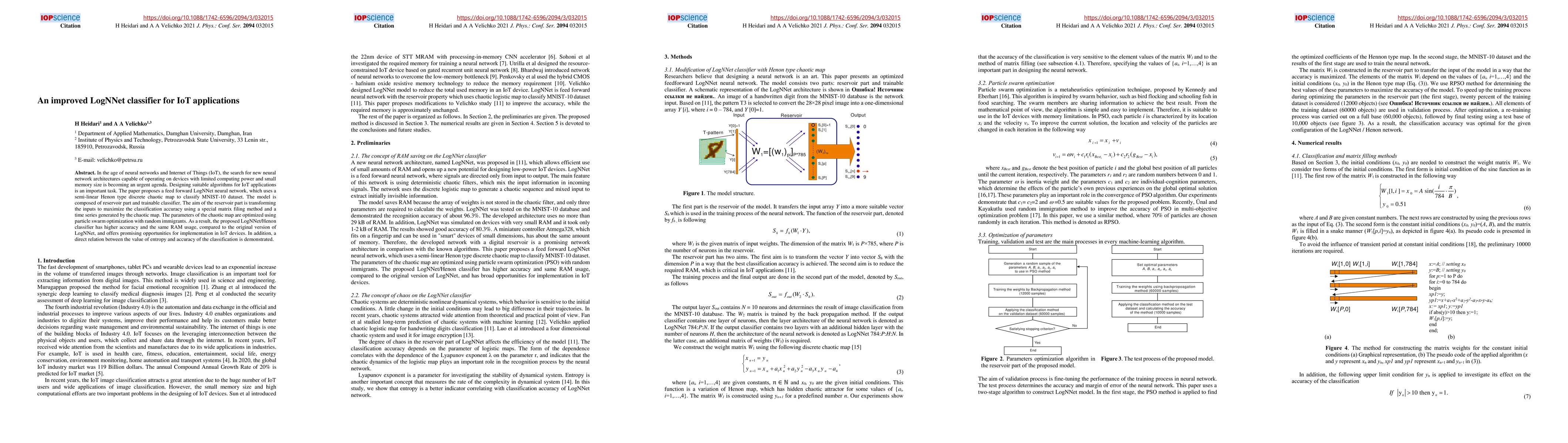 Thumbnail for An improved LogNNet classifier for IoT application