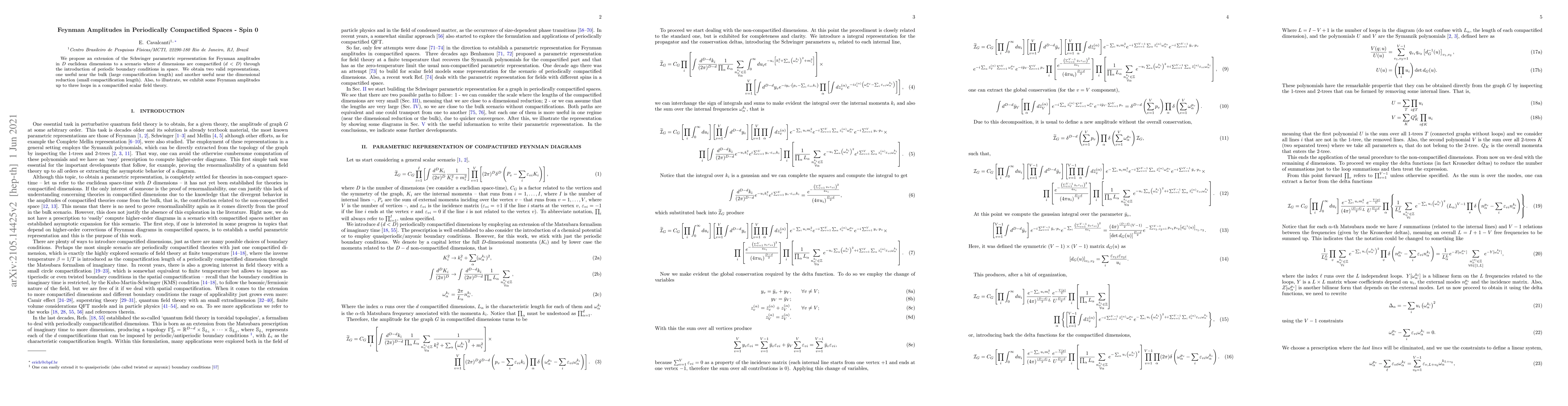 Thumbnail for Feynman Amplitudes in Periodically Compactified Spaces -- Spin 0