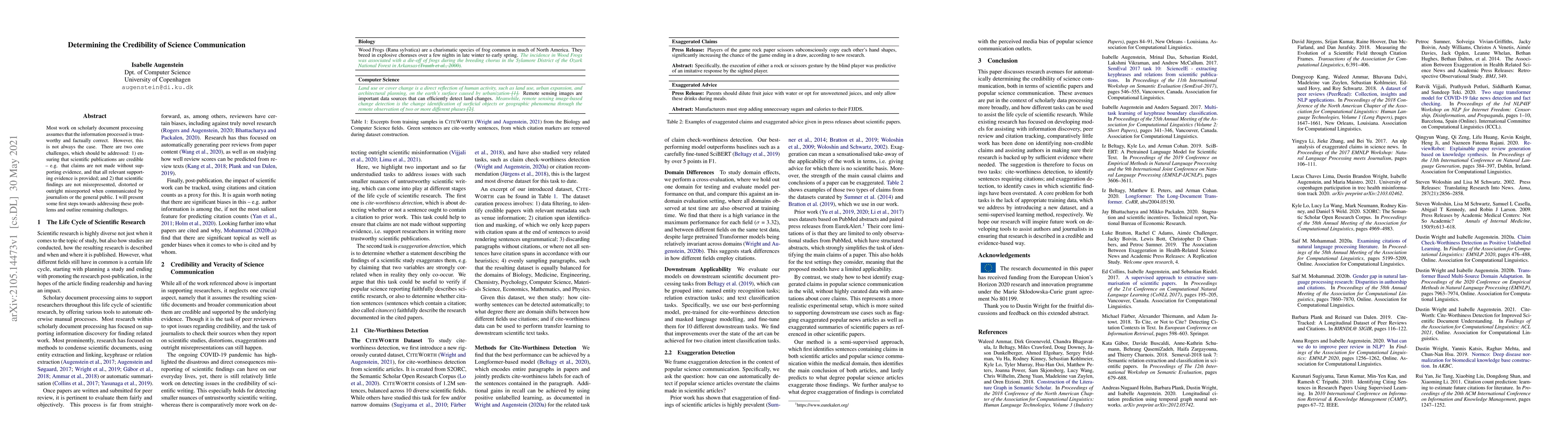Thumbnail for Determining the Credibility of Science Communication
