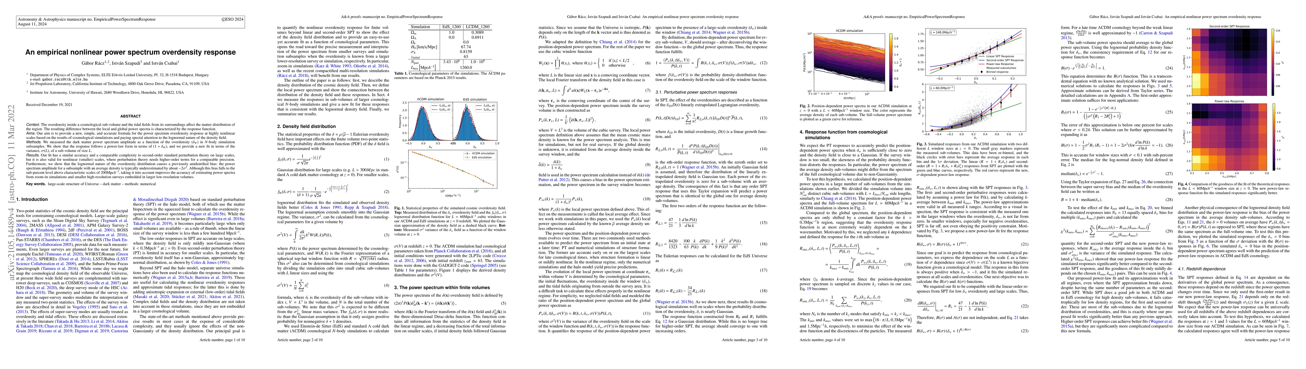 Thumbnail for An empirical nonlinear power spectrum overdensity-response