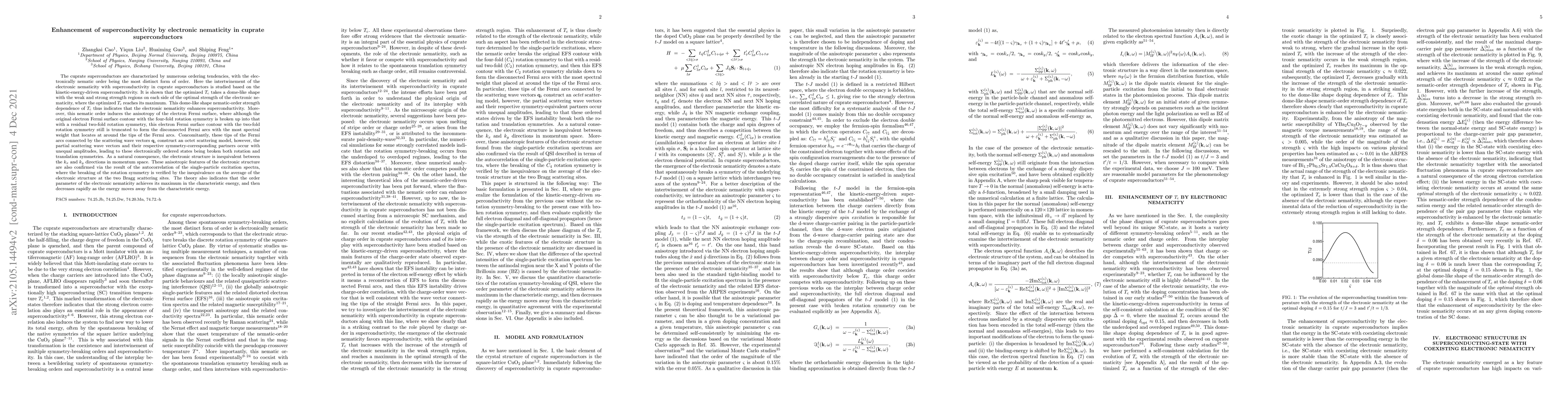 Thumbnail for Enhancement of superconductivity by electronic nematicity in cuprate
  superconductors