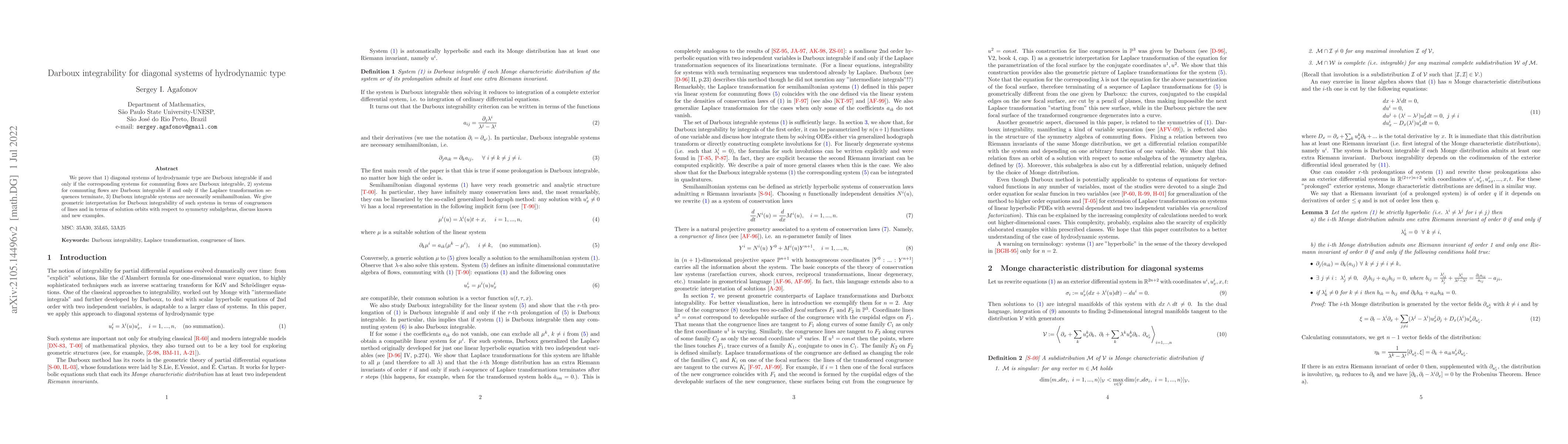 Thumbnail for Darboux integrability for diagonal systems of hydrodynamic type