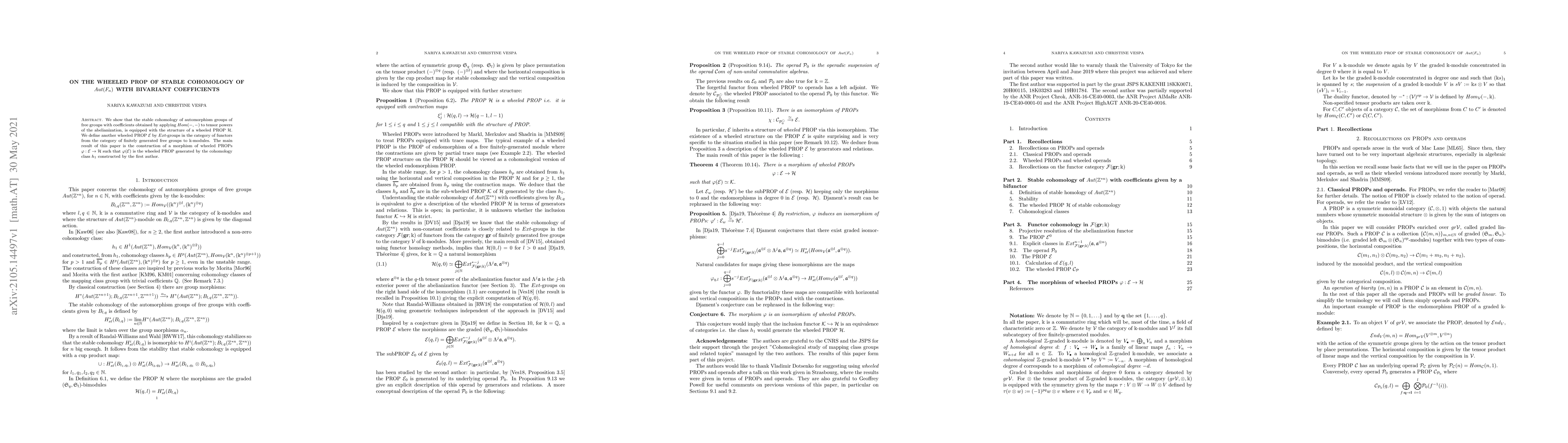 Thumbnail for On the wheeled PROP of stable cohomology of Aut(F_n) with bivariant
  coefficients