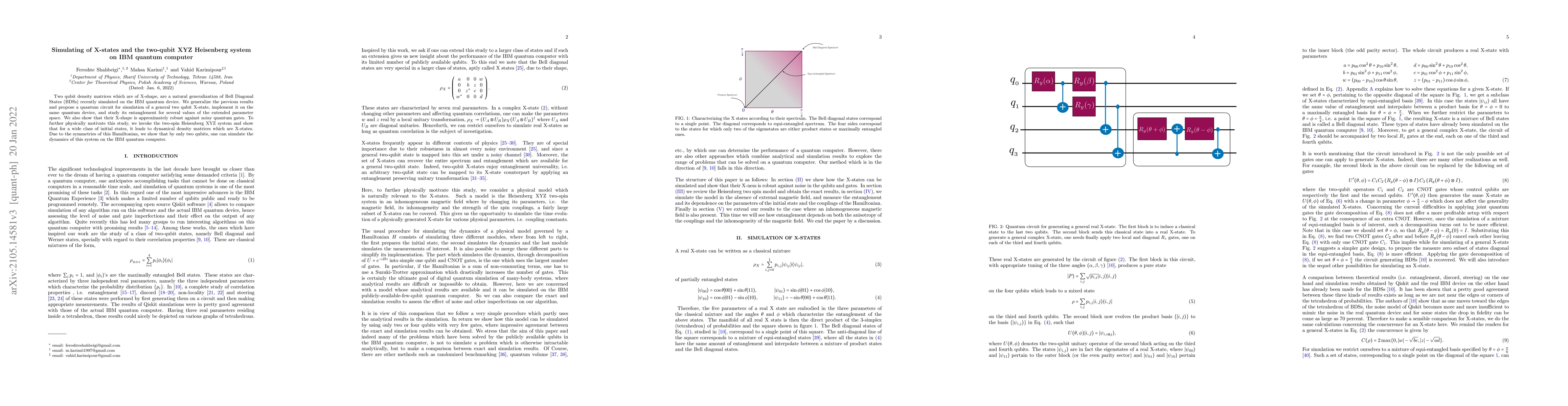 Thumbnail for Simulating of X-states and the two-qubit XYZ Heisenberg system on IBM
  quantum computer