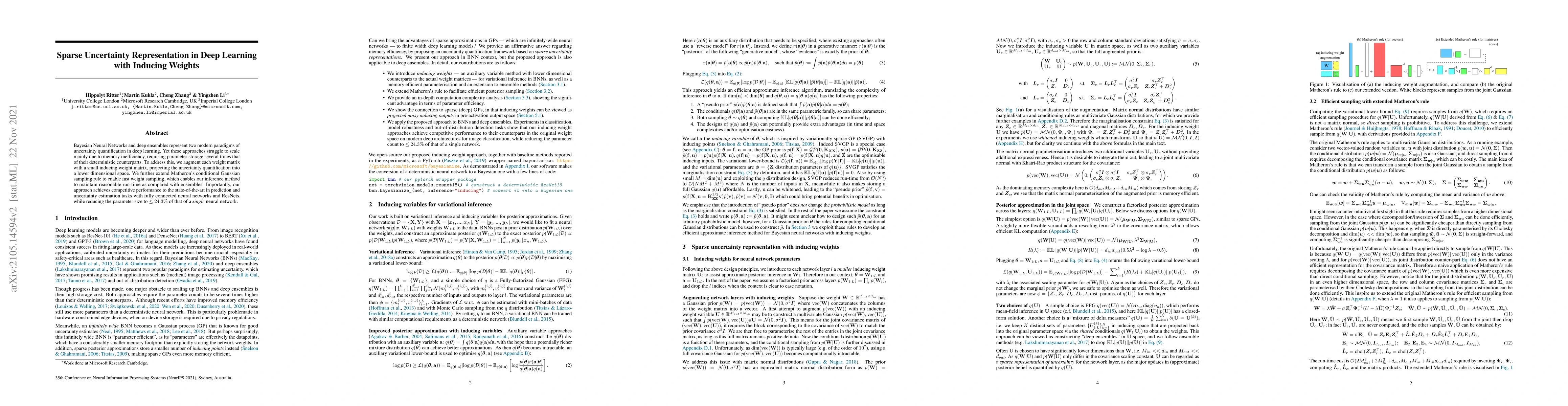 Thumbnail for Sparse Uncertainty Representation in Deep Learning with Inducing Weights