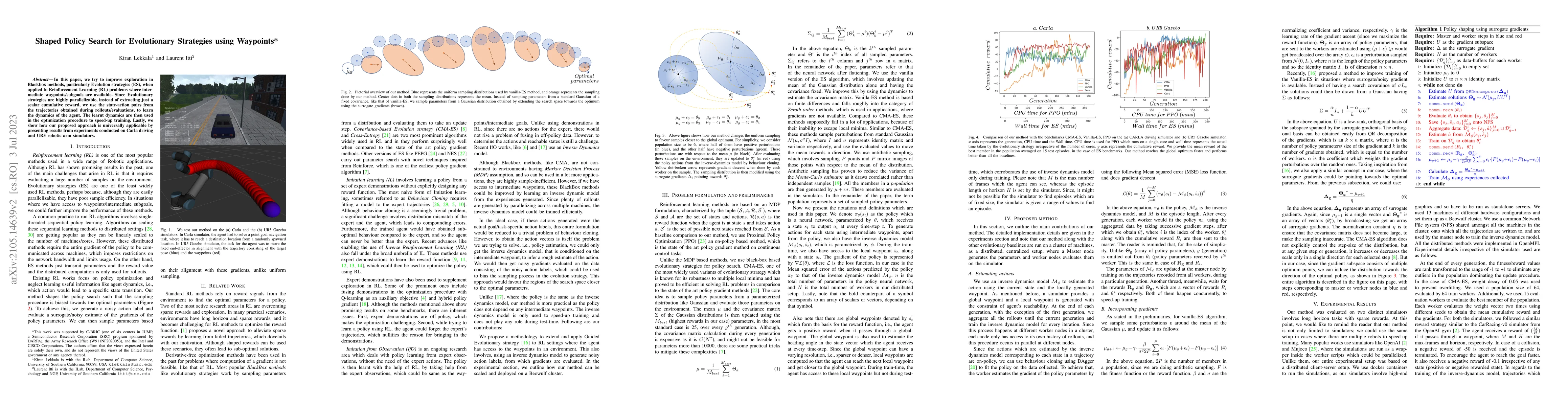 Thumbnail for Shaped Policy Search for Evolutionary Strategies using Waypoints