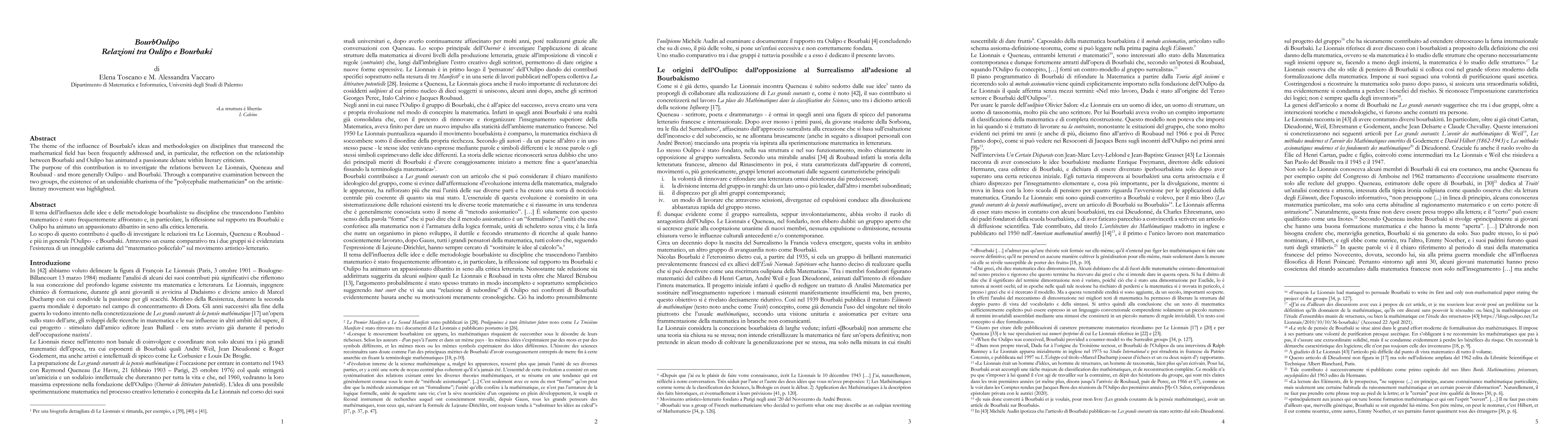 Thumbnail for BourbOulipo. Relazioni tra Oulipo e Bourbaki