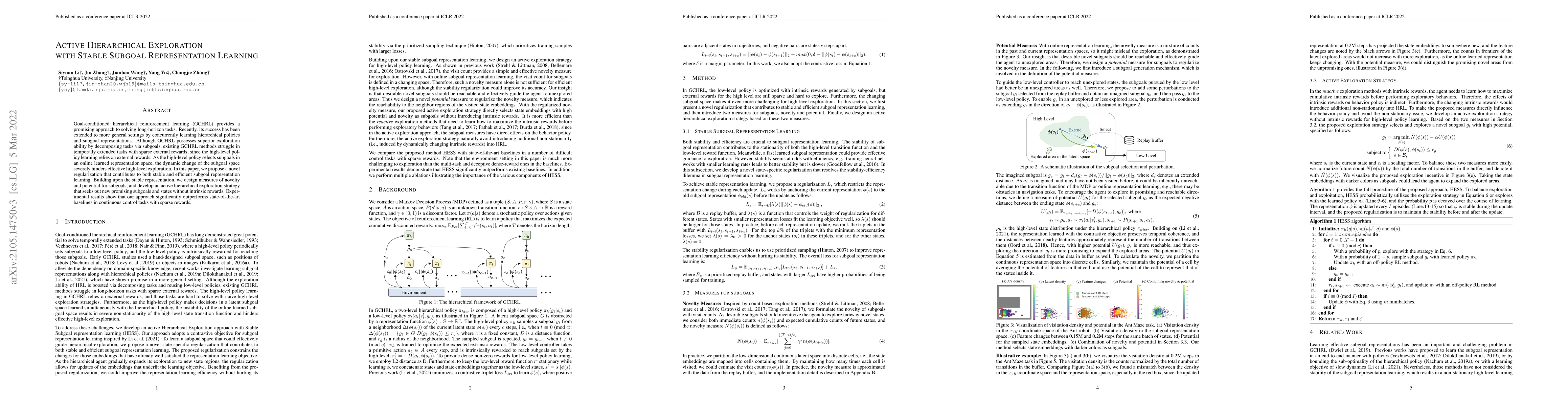 Thumbnail for Active Hierarchical Exploration with Stable Subgoal Representation
  Learning