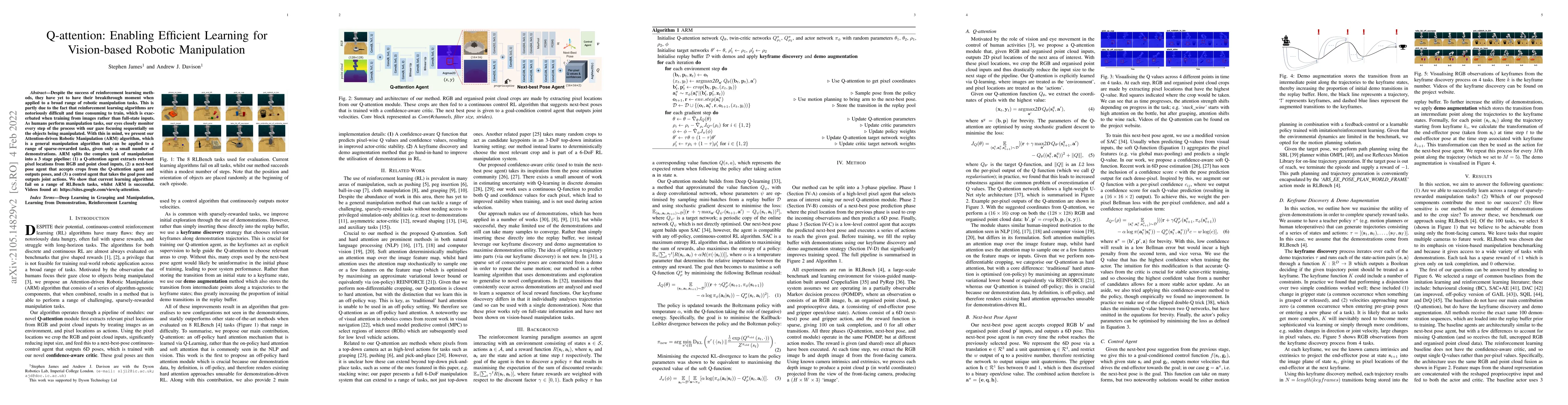 Thumbnail for Q-attention: Enabling Efficient Learning for Vision-based Robotic
  Manipulation