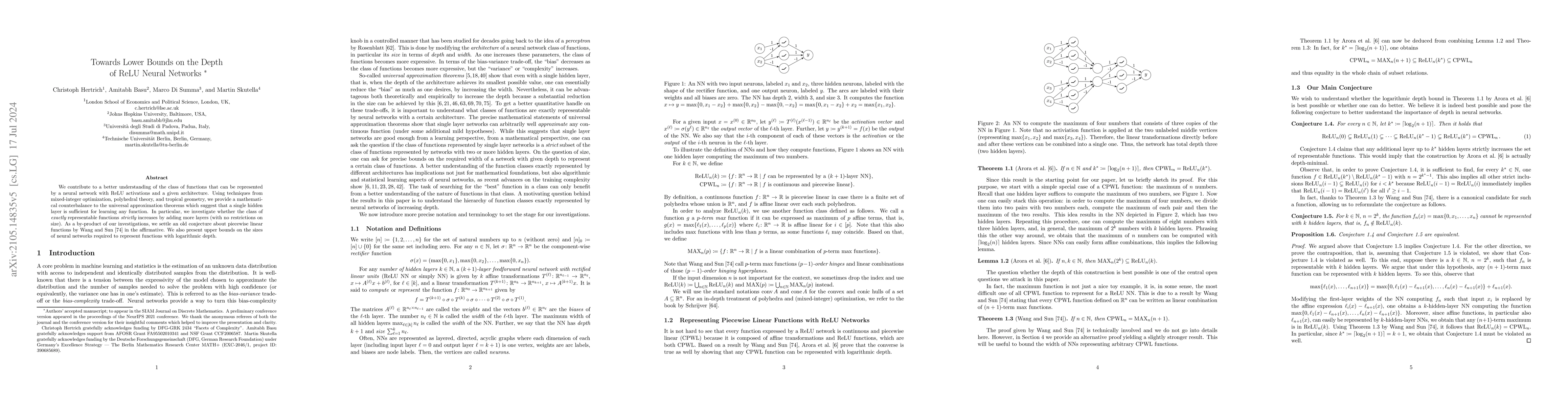 Thumbnail for Towards Lower Bounds on the Depth of ReLU Neural Networks