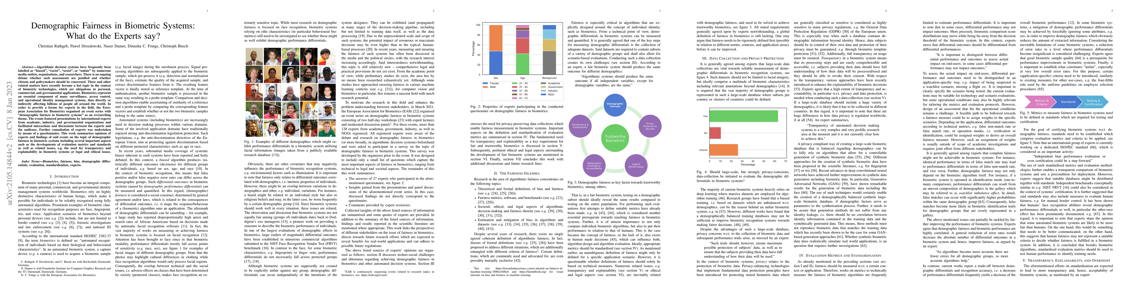 Thumbnail for Demographic Fairness in Biometric Systems: What do the Experts say?