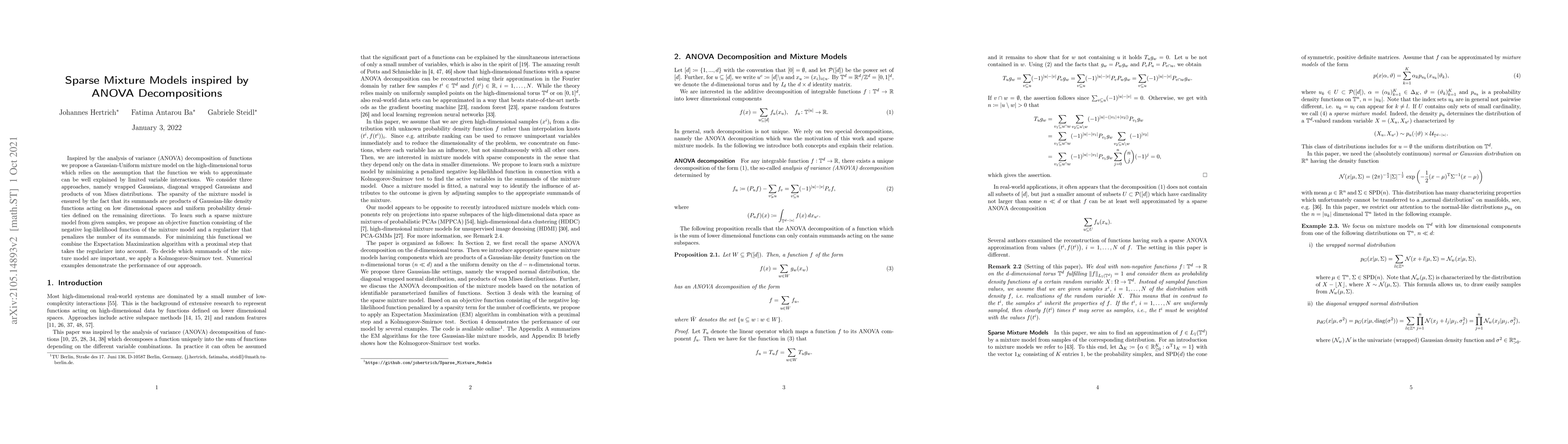 Thumbnail for Sparse Mixture Models inspired by ANOVA Decompositions