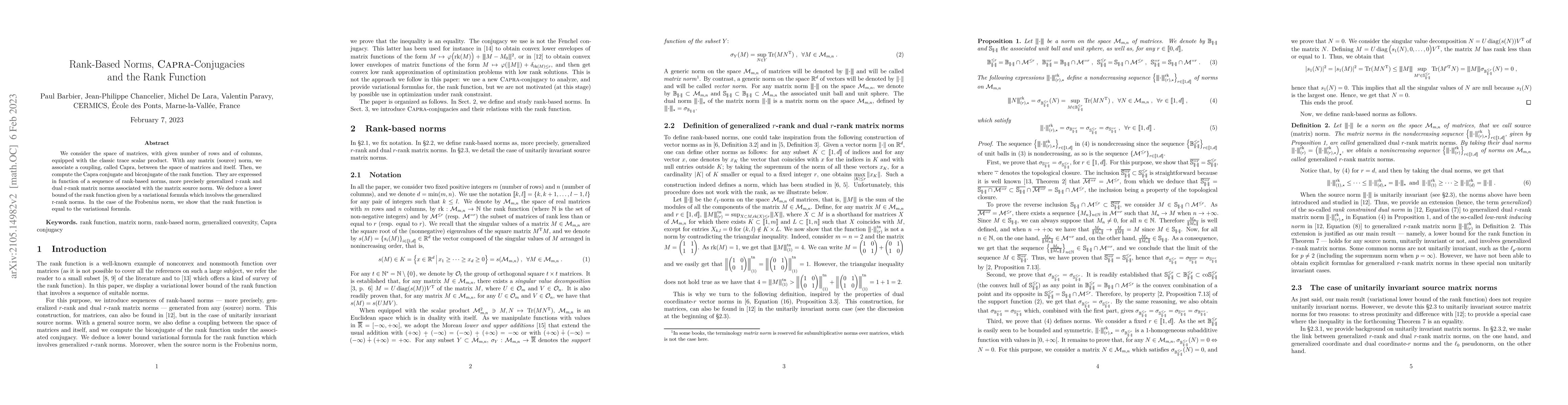 Thumbnail for Rank-Based Norms, Capra-Conjugacies and the Rank Function