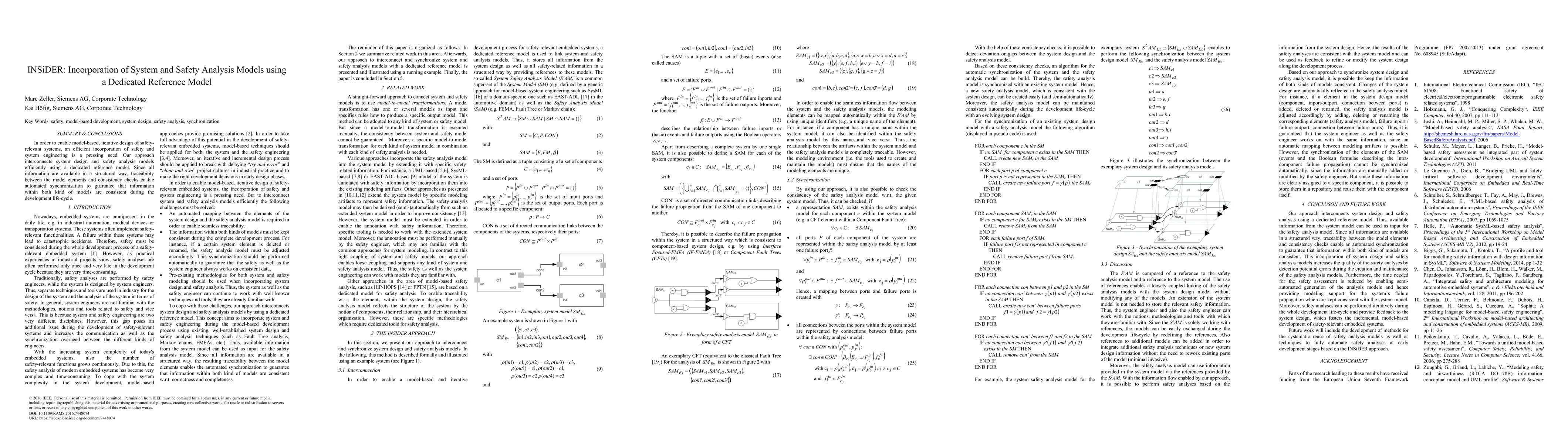 Thumbnail for INSiDER: Incorporation of system and safety analysis models using a
  dedicated reference model