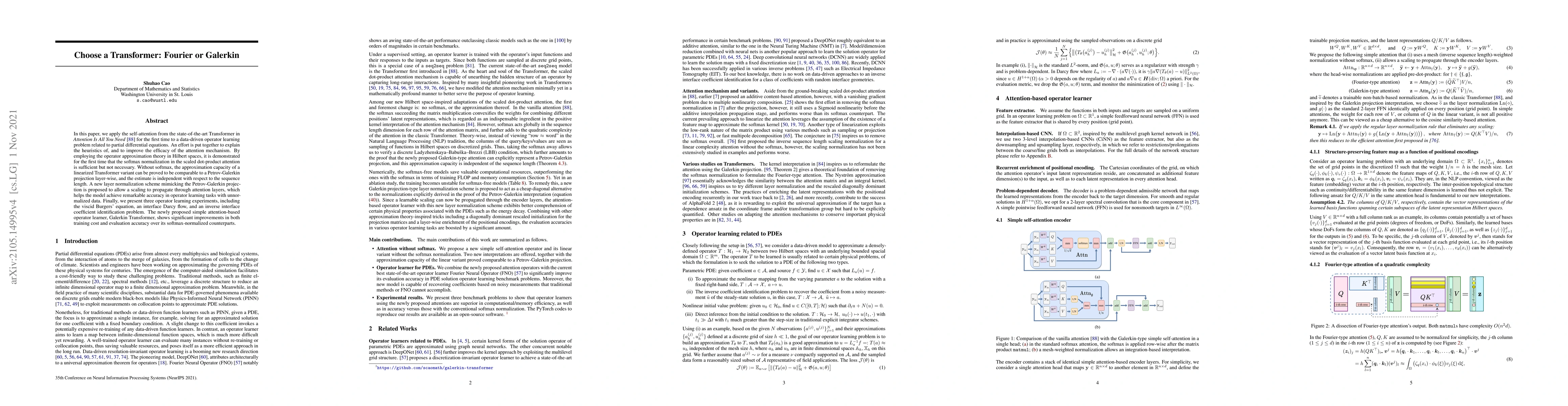 Thumbnail for Choose a Transformer: Fourier or Galerkin