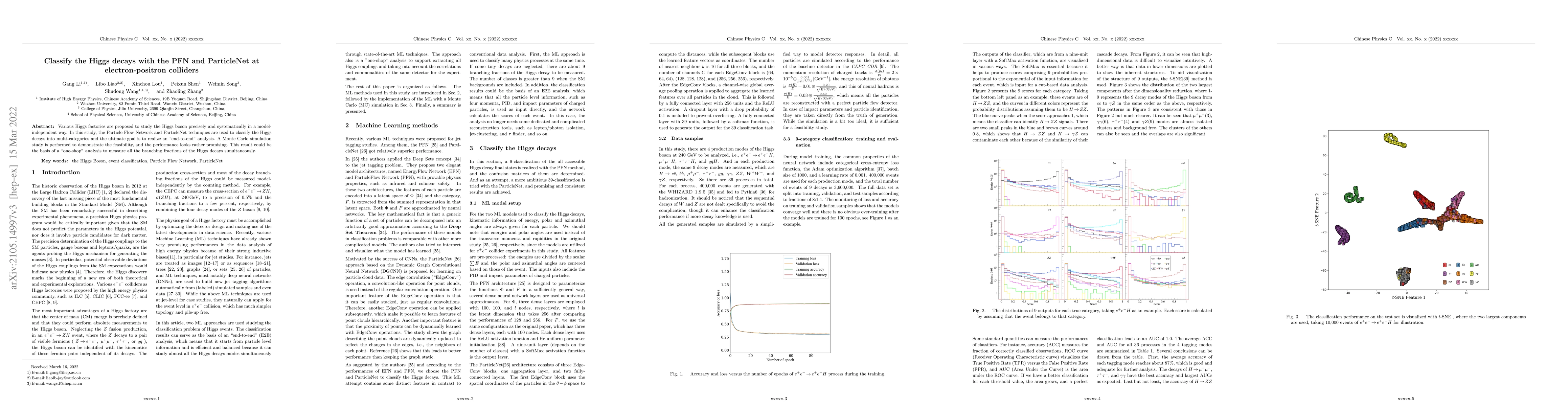 Thumbnail for Classify the Higgs decays with the PFN and ParticleNet at
  electron-positron colliders
