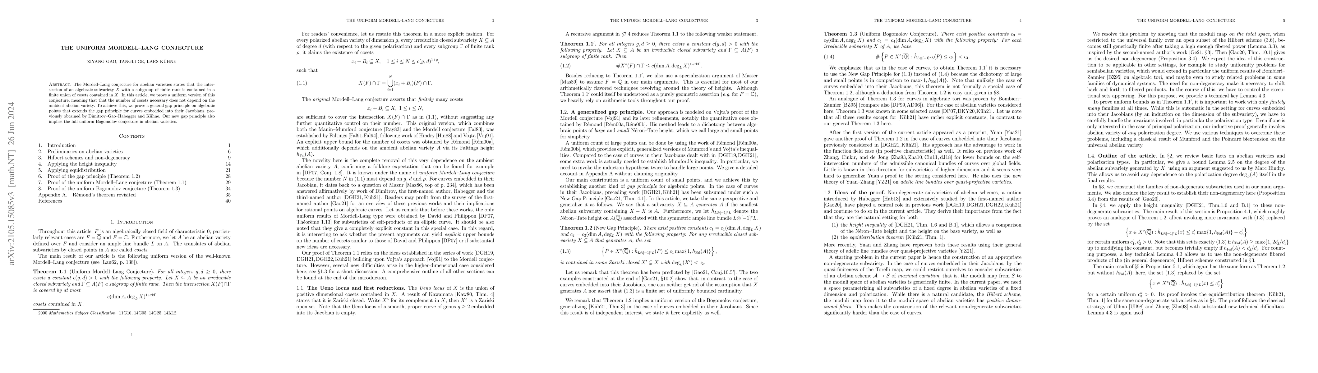 Thumbnail for The Uniform Mordell-Lang Conjecture