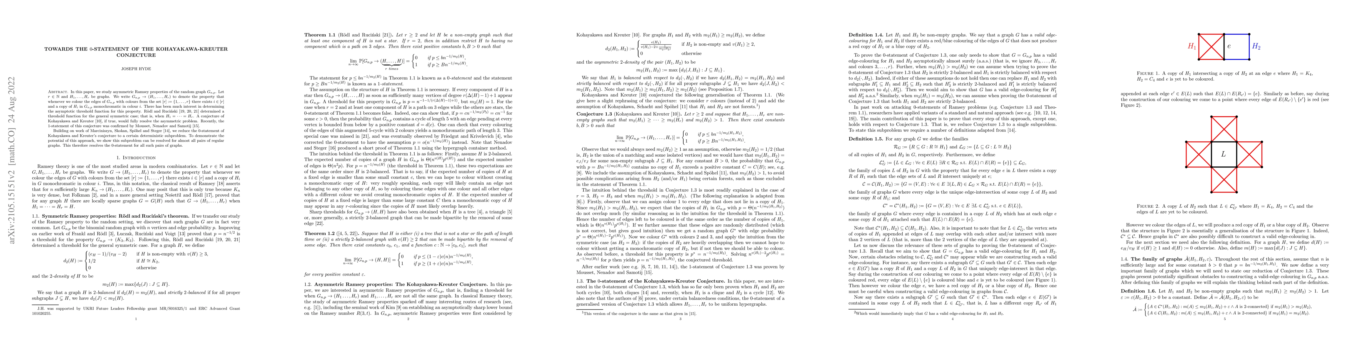 Thumbnail for Towards the 0-statement of the Kohayakawa-Kreuter conjecture