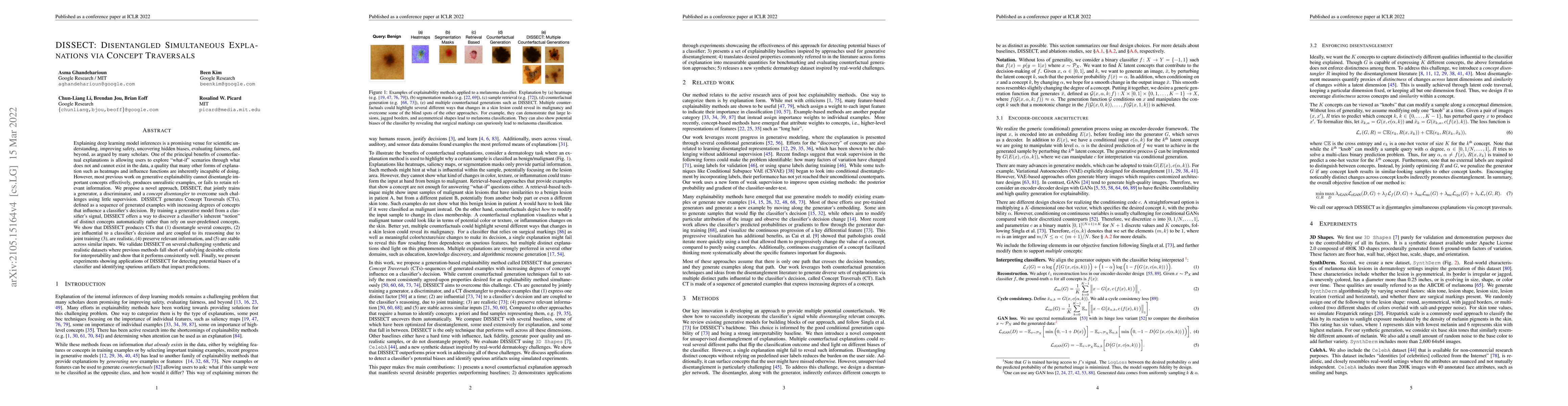 Thumbnail for DISSECT: Disentangled Simultaneous Explanations via Concept Traversals
