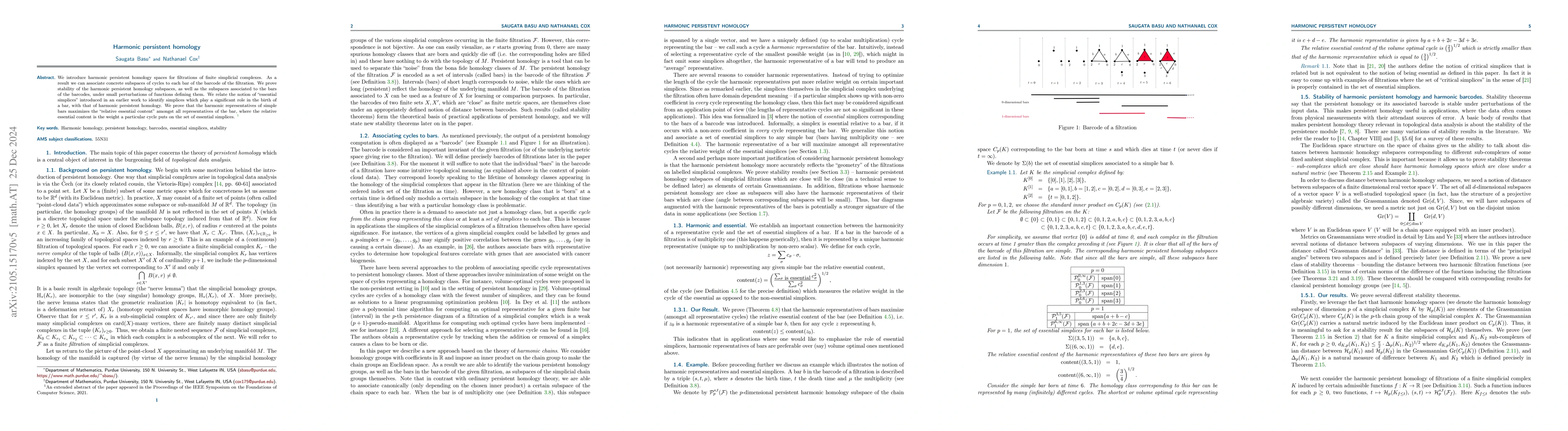 Thumbnail for Harmonic Persistent Homology