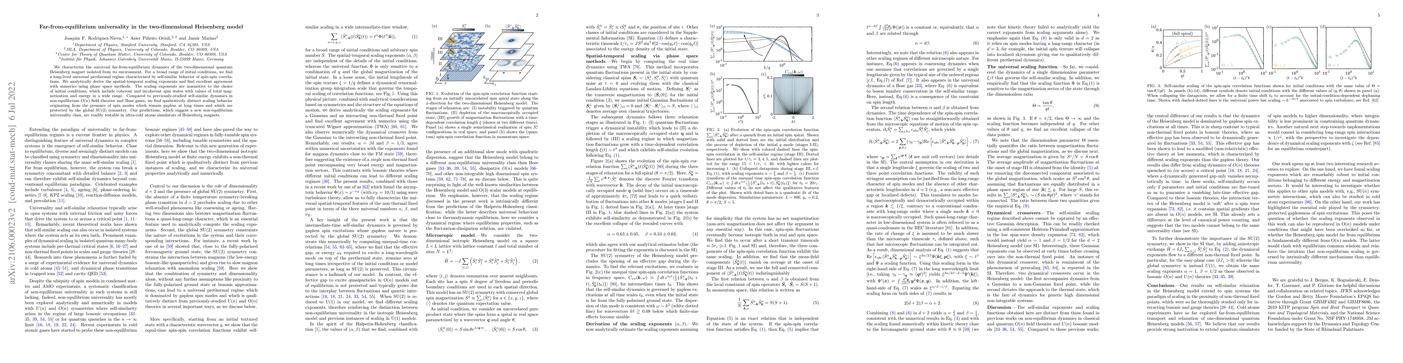 Thumbnail for Far-from-equilibrium universality in the two-dimensional Heisenberg
  model