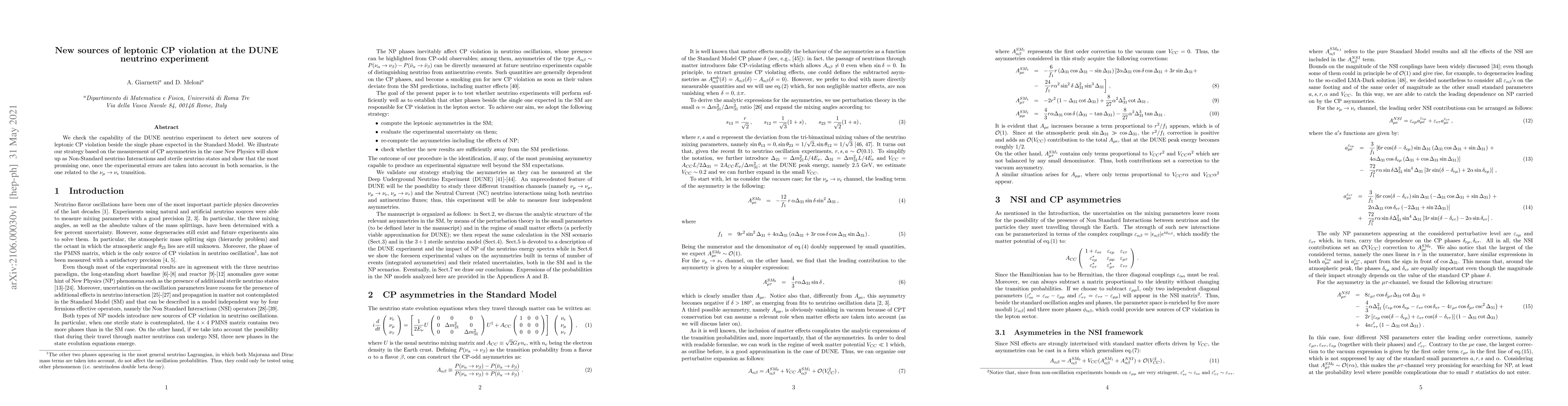Thumbnail for New sources of leptonic CP violation at the DUNE neutrino experiment