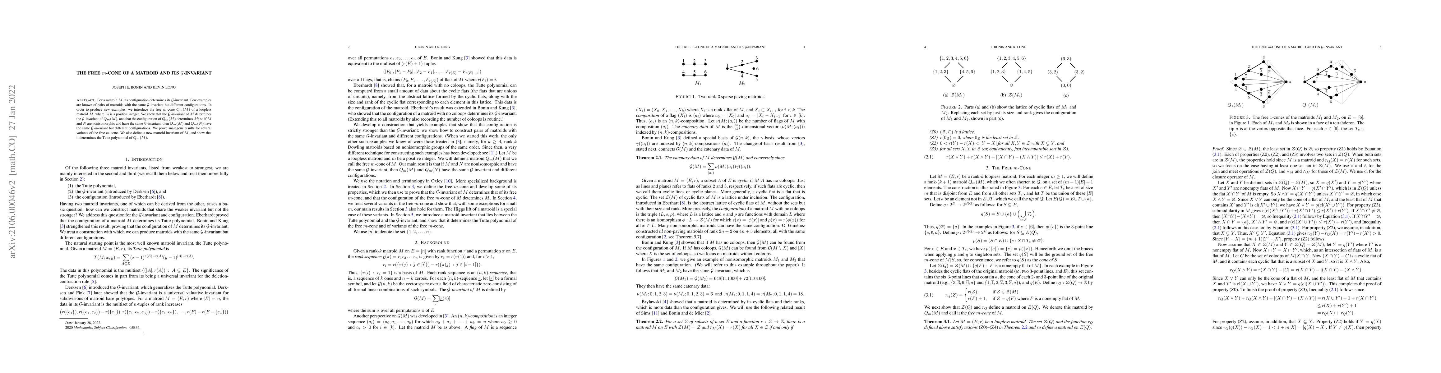 Thumbnail for The free $m$-cone of a matroid and its $\mathcal{G}$-invariant
