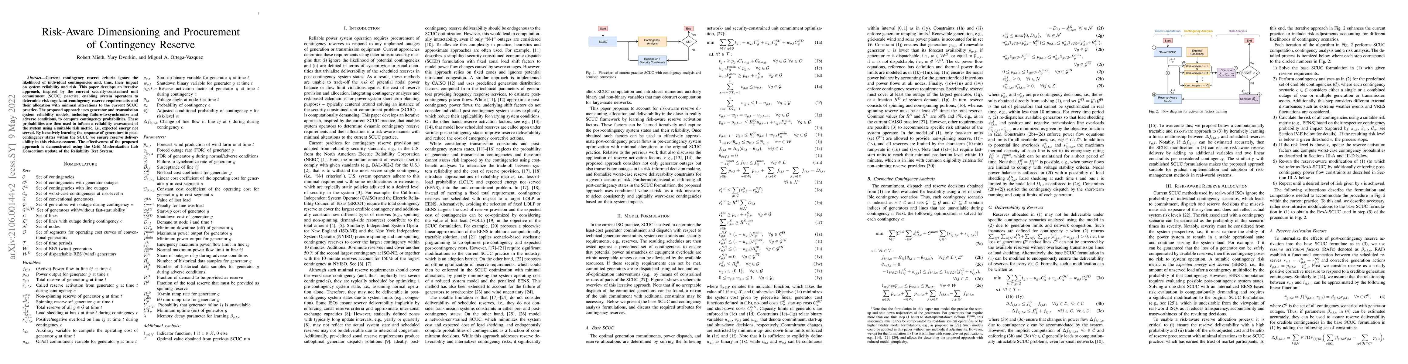 Thumbnail for Risk-Aware Dimensioning and Procurement of Contingency Reserve
