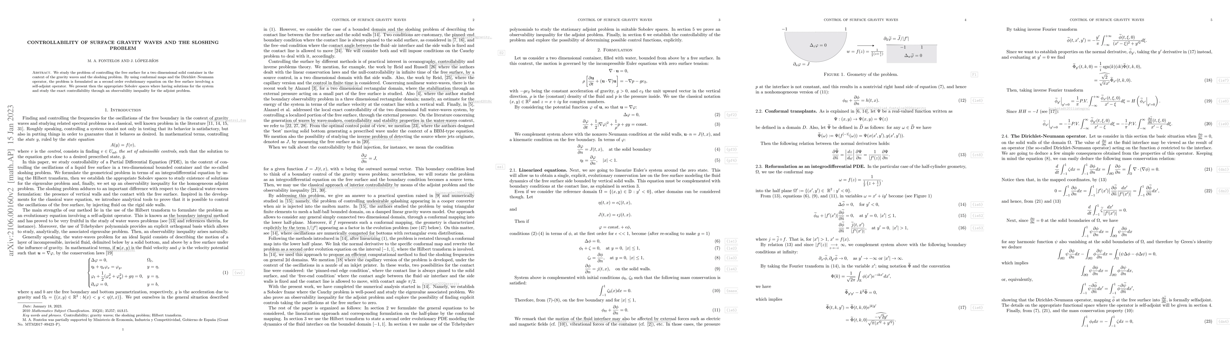 Thumbnail for Controllability of surface gravity waves and the sloshing problem