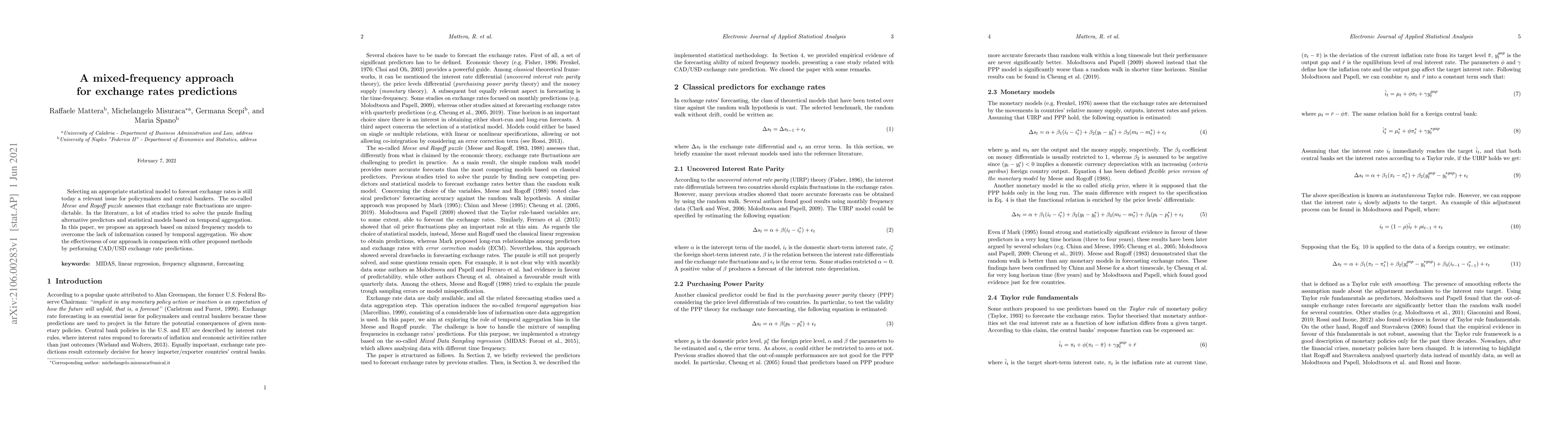 Thumbnail for A mixed-frequency approach for exchange rates predictions