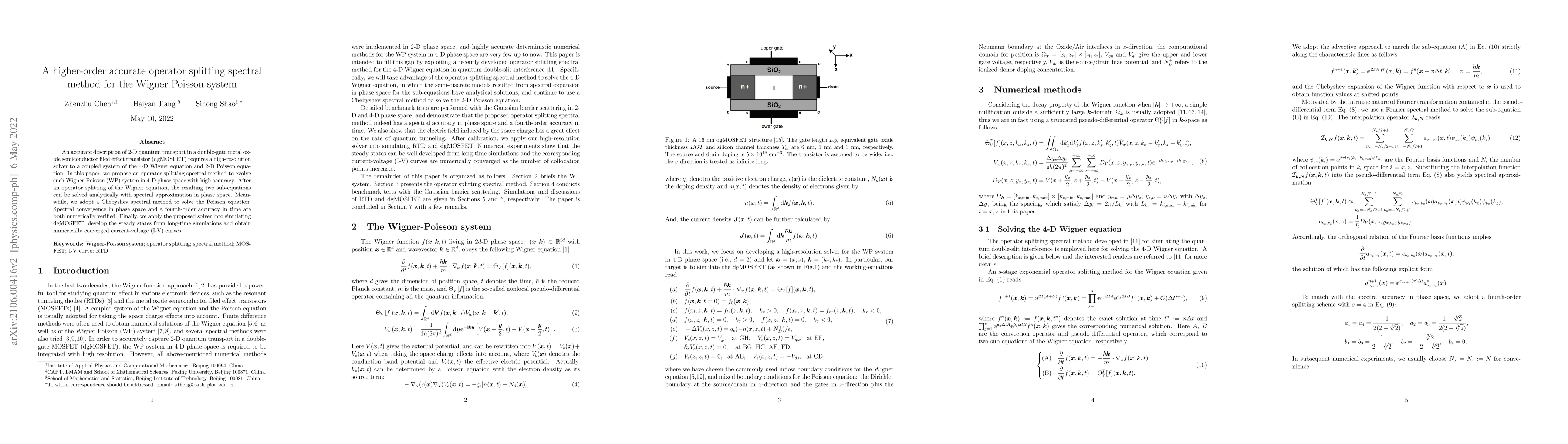 Thumbnail for A higher-order accurate operator splitting spectral method for the
  Wigner-Poisson system