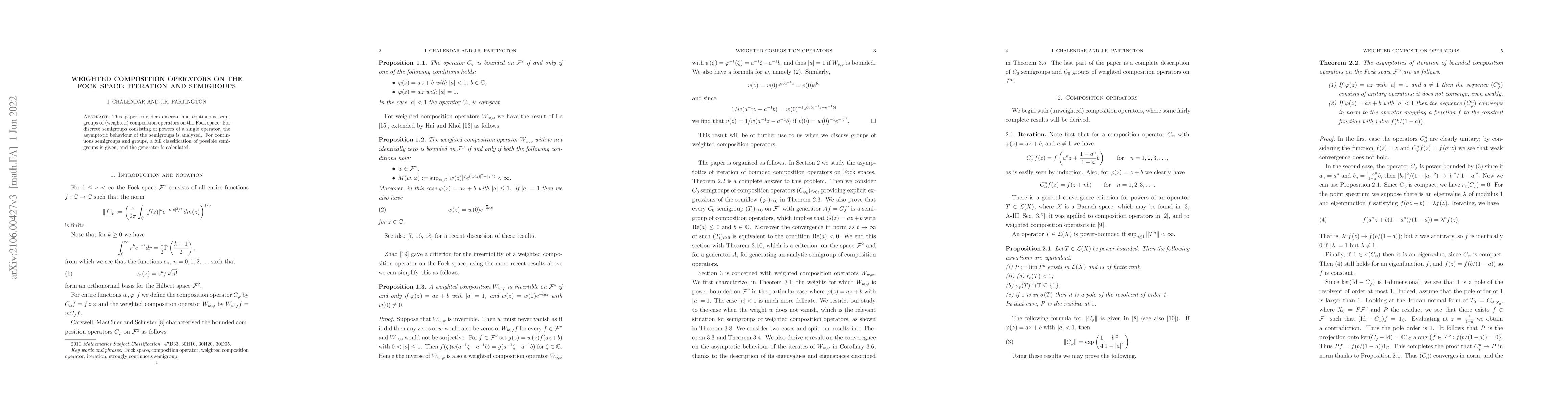 Thumbnail for Weighted composition operators on the Fock space: iteration and
  semigroups