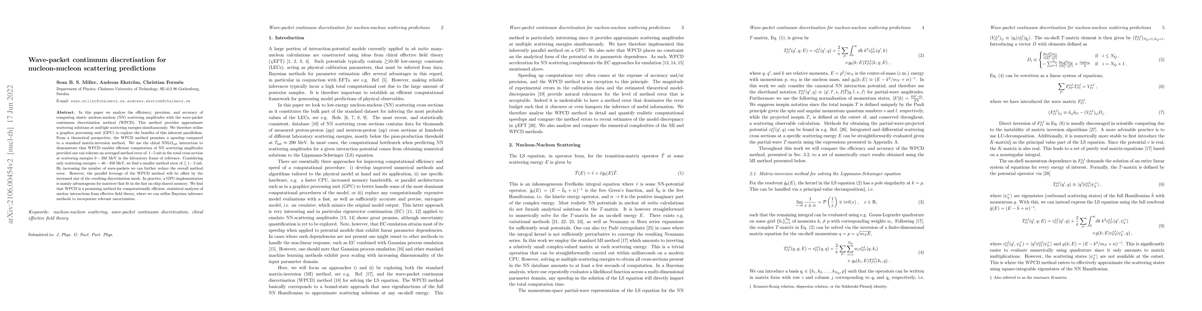 Thumbnail for Wave-packet continuum discretisation for nucleon-nucleon scattering
  predictions
