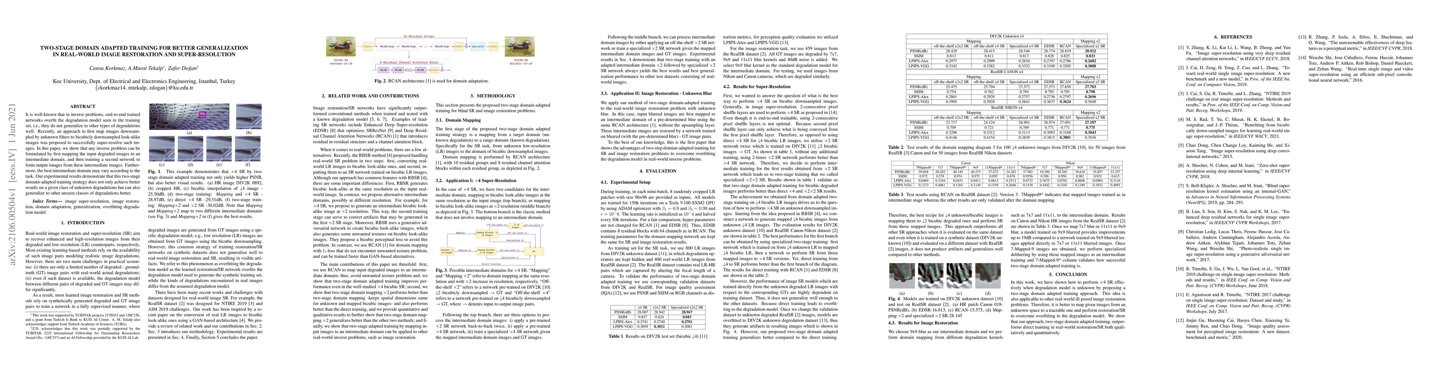 Thumbnail for Two-stage domain adapted training for better generalization in
  real-world image restoration and super-resolution