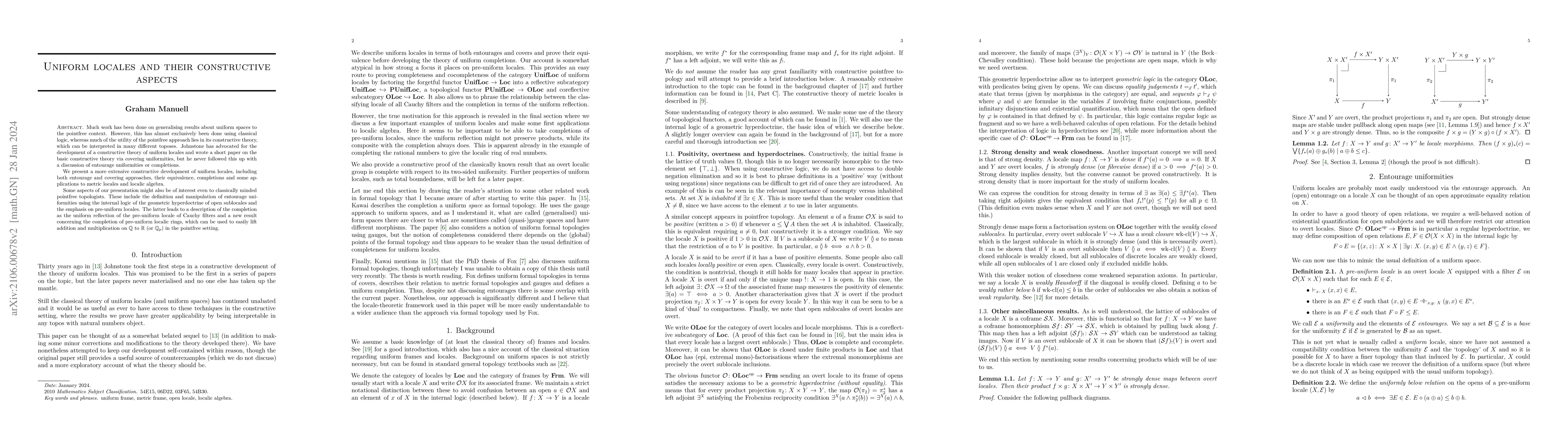 Thumbnail for Uniform locales and their constructive aspects