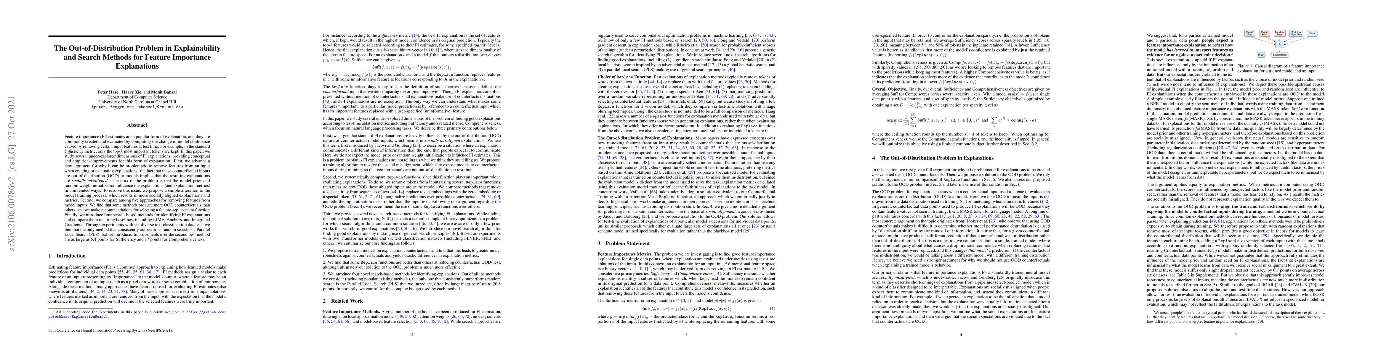 Thumbnail for The Out-of-Distribution Problem in Explainability and Search Methods for
  Feature Importance Explanations