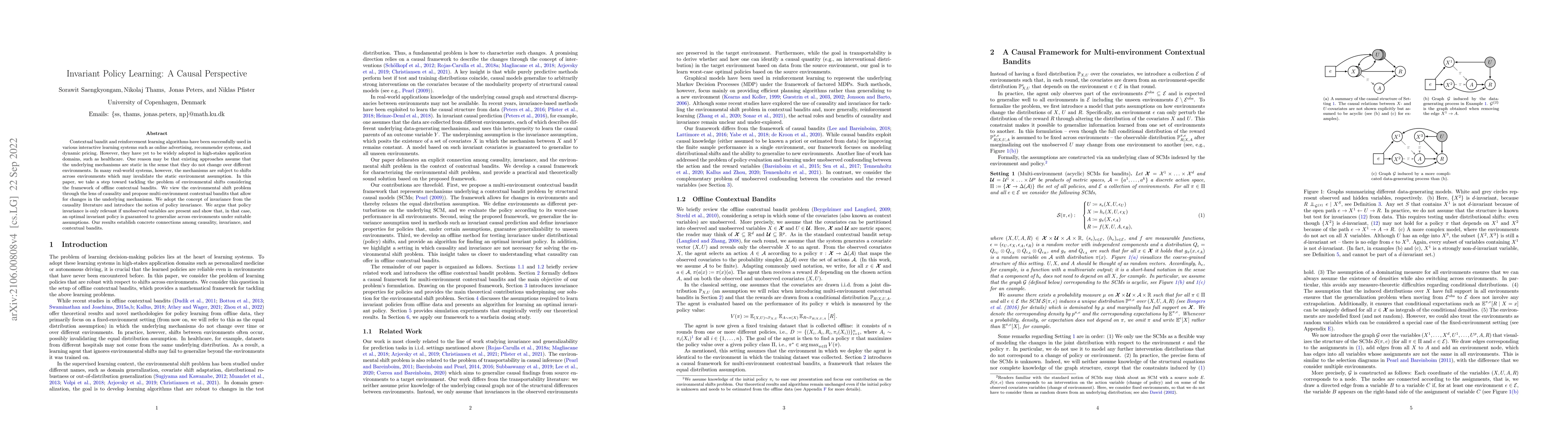 Thumbnail for Invariant Policy Learning: A Causal Perspective