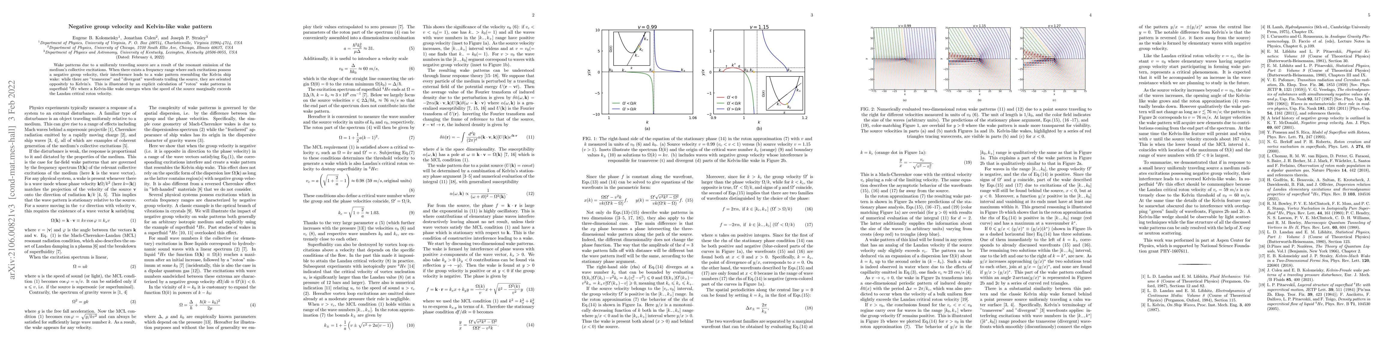 Thumbnail for Negative group velocity and Kelvin-like wake pattern