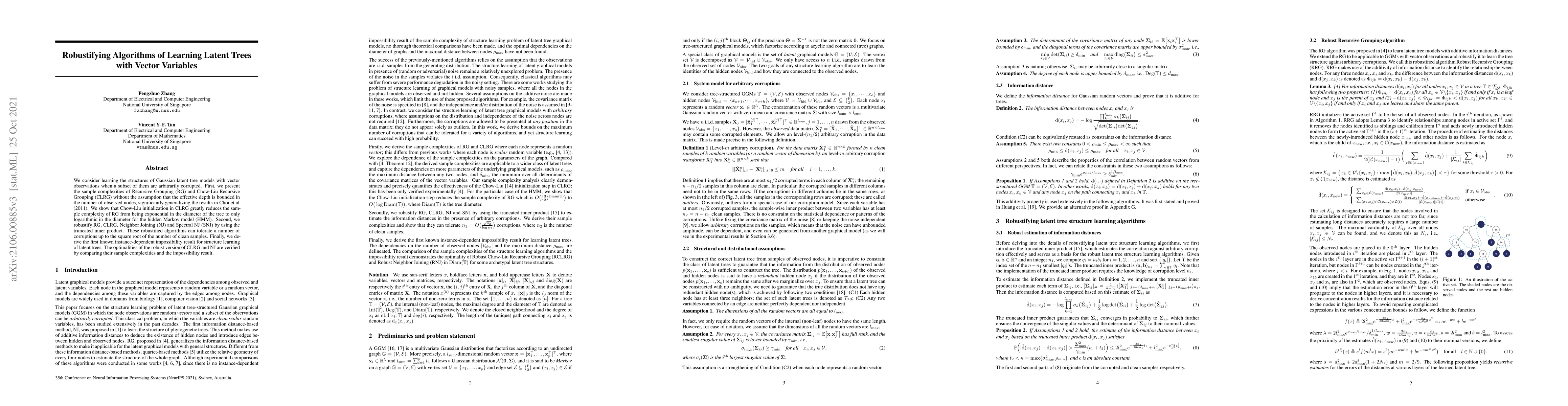 Thumbnail for Robustifying Algorithms of Learning Latent Trees with Vector Variables