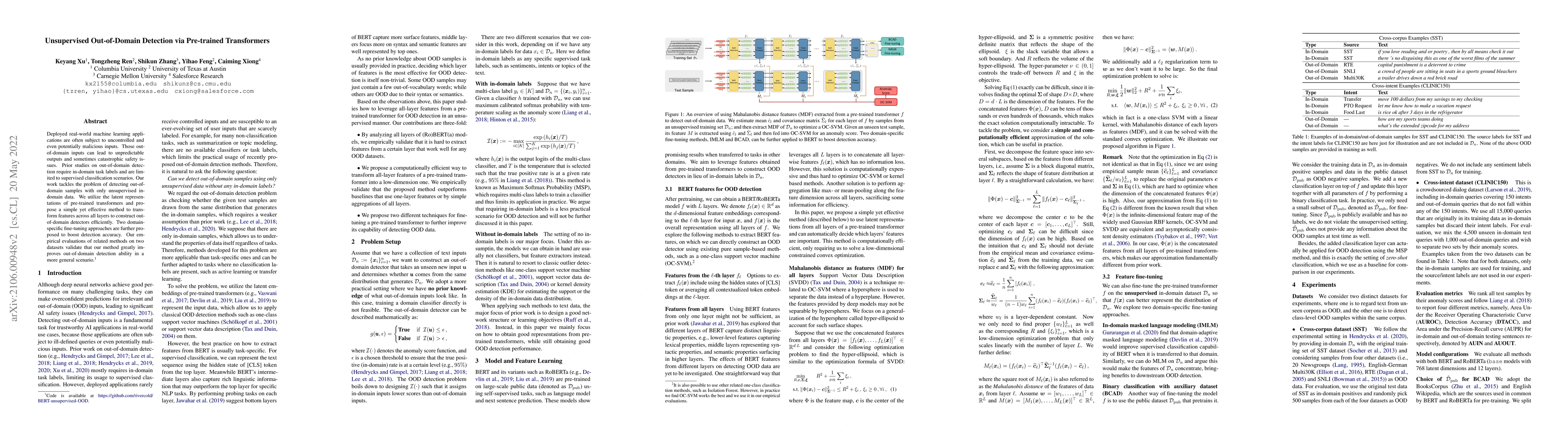 Thumbnail for Unsupervised Out-of-Domain Detection via Pre-trained Transformers