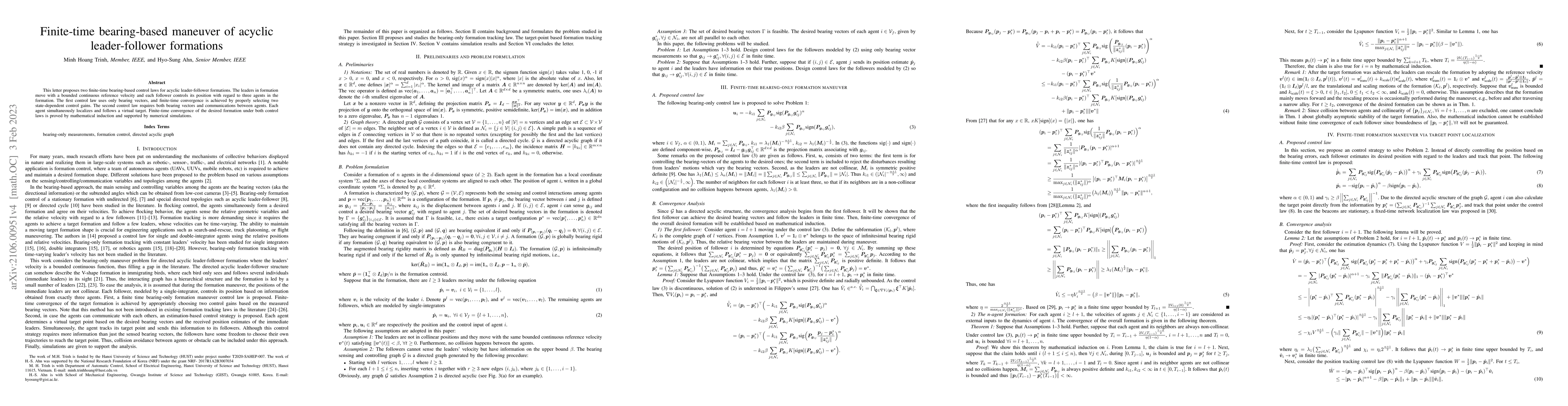 Thumbnail for Finite-time bearing-based maneuver of acyclic leader-follower formations