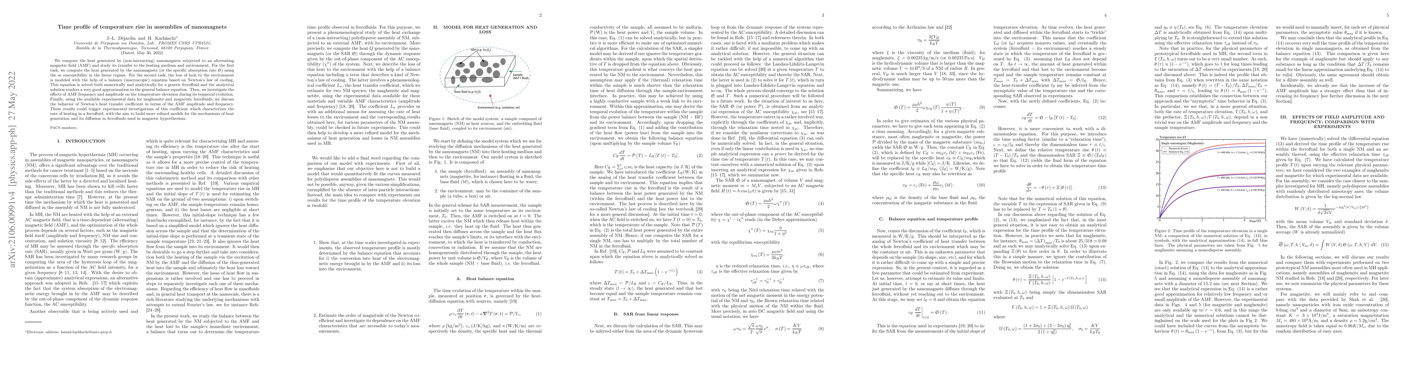 Thumbnail for Time profile of temperature rise in assemblies of nanomagnets