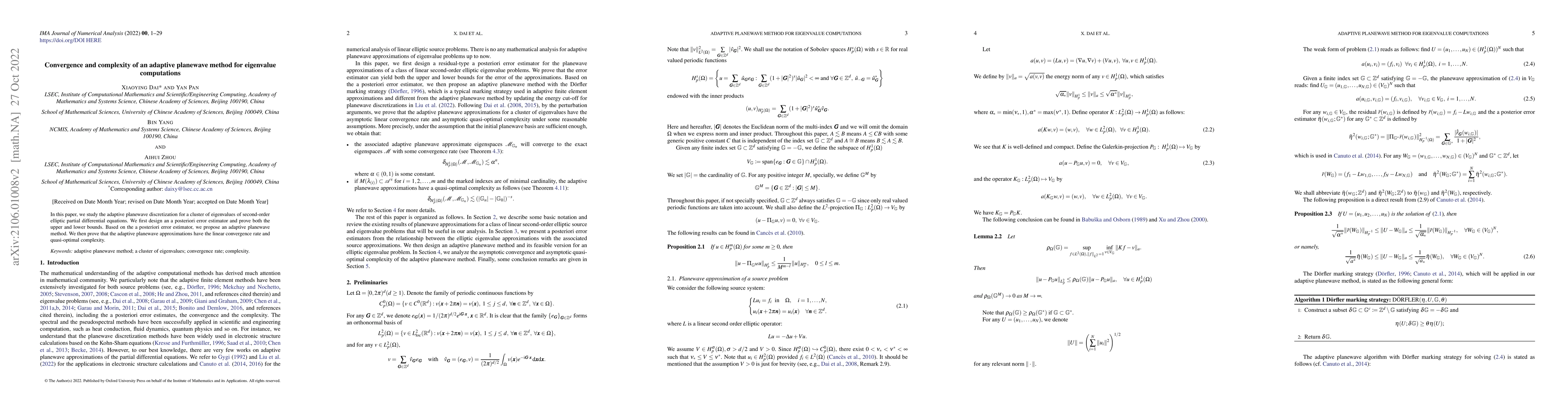 Thumbnail for Convergence and Complexity of an Adaptive Planewave Method for
  Eigenvalue Computations