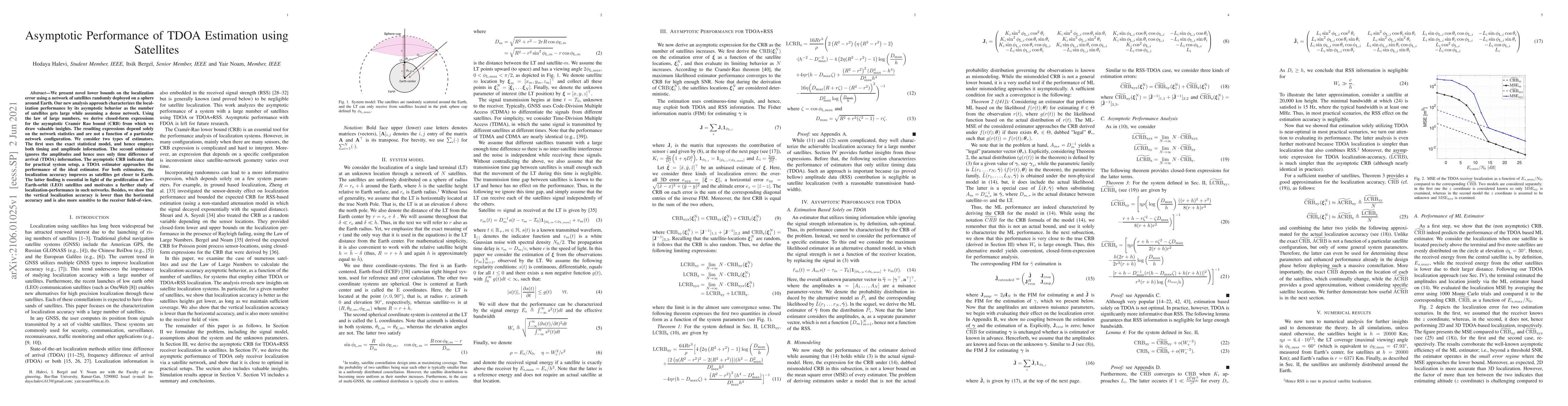 Thumbnail for Asymptotic Performance of TDOA Estimation using Satellites
