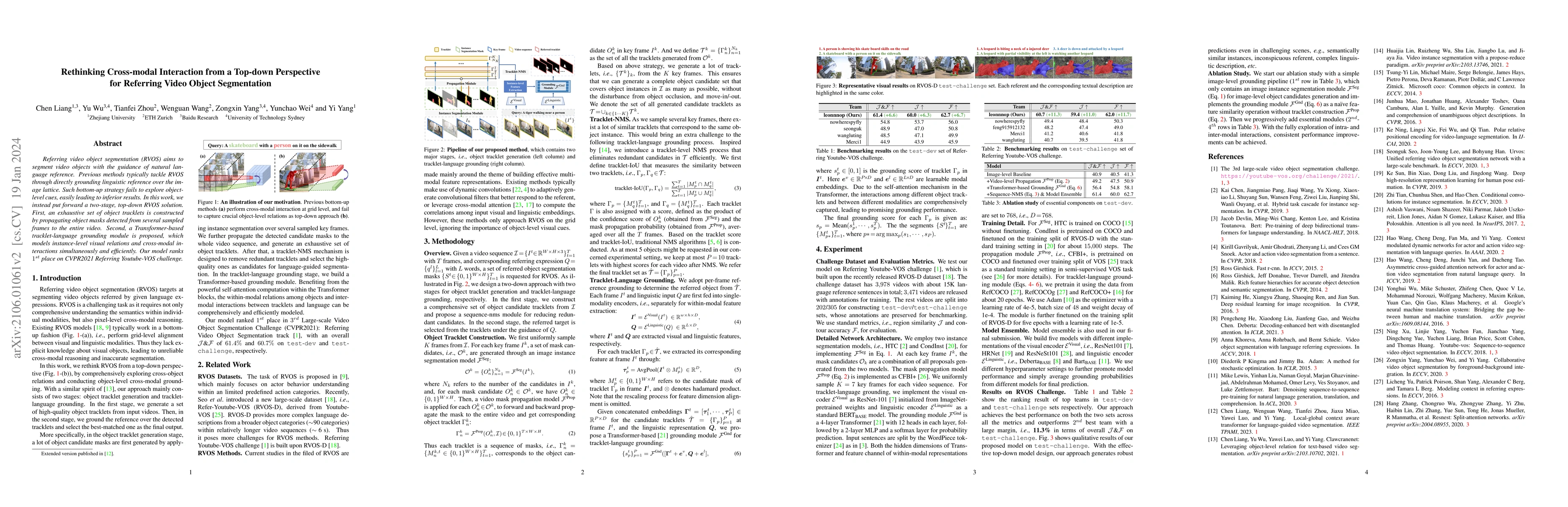 Thumbnail for Rethinking Cross-modal Interaction from a Top-down Perspective for
  Referring Video Object Segmentation