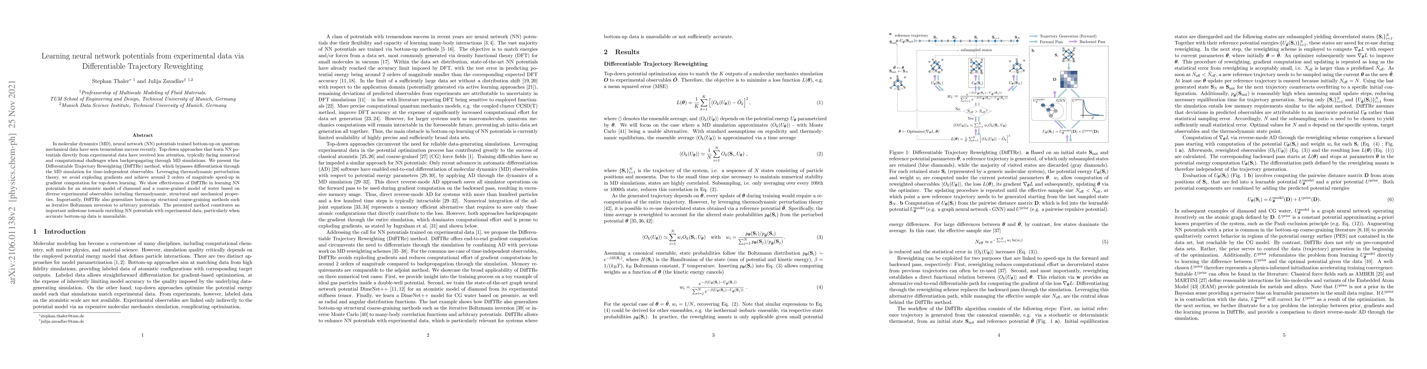 Thumbnail for Learning neural network potentials from experimental data via
  Differentiable Trajectory Reweighting