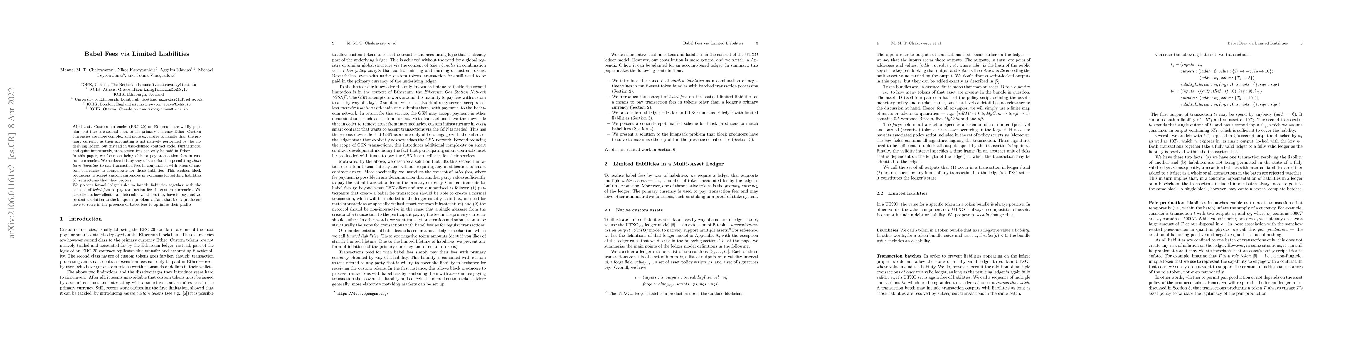 Thumbnail for Babel Fees via Limited Liabilities